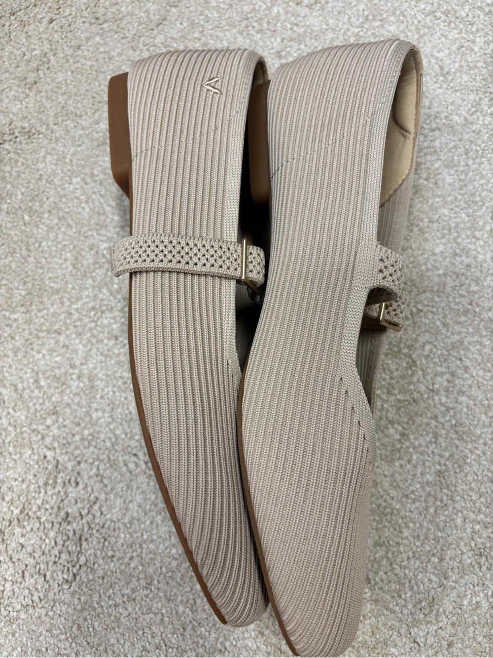 Vivaia Margo Mary Jane Square Toe Flats size 9.5/41EU Almond color - Picture 3 of 9